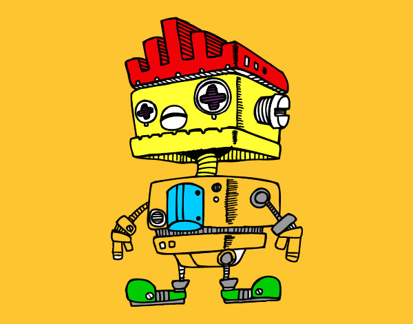 Dibujo Robot con cresta pintado por andrescifu