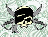 Dibujo Símbolo pirata pintado por amalia