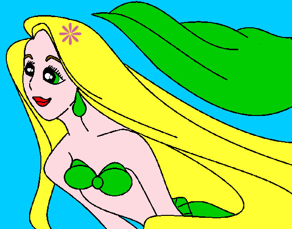 Dibujo Sirenita Ariel pintado por jng9