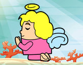 Dibujo Ángel rezando pintado por amalia