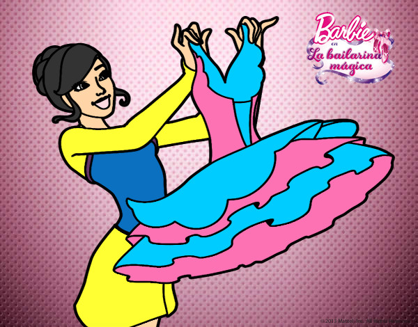 Dibujo Barbie y su vestido de ballet pintado por elisabeth2