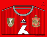 Dibujo Camiseta del mundial de fútbol 2014 de España pintado por blancags10
