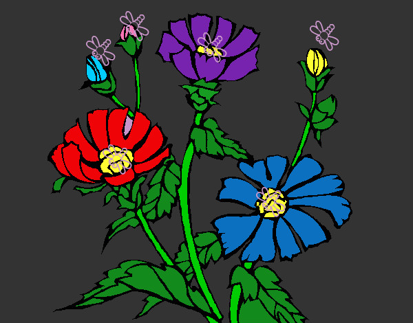 Dibujo Conjunto floral pintado por kofotor