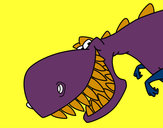 Dibujo Dinosaurio de dientes afilados pintado por juanmig