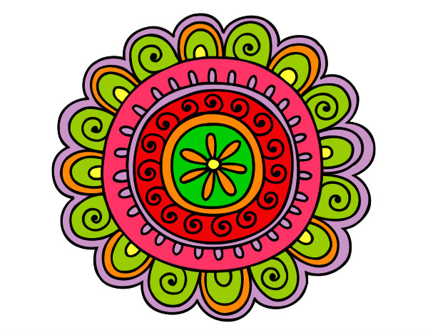 Dibujo Mandala alegre pintado por tolarosa