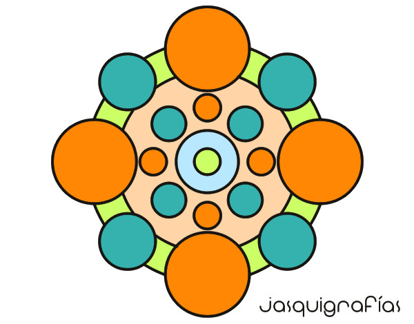 Dibujo Mandala con redondas pintado por kamyflor