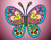 Dibujo Mandala mariposa pintado por tolarosa