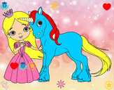 Dibujo Princesa y unicornio pintado por lola14