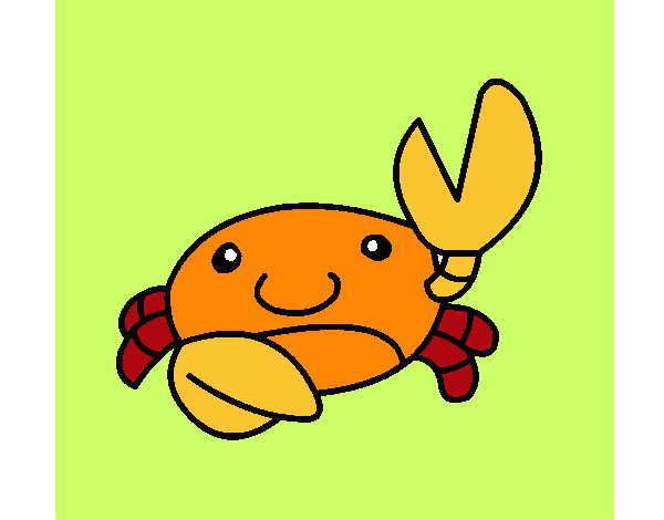 Dibujo Acuarel el cangrejo pintado por principi  