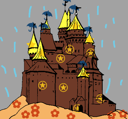 Dibujo Castillo medieval pintado por pedroche