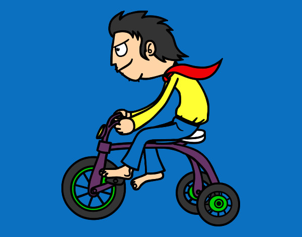 Dibujo Chico en triciclo pintado por lorenmakin