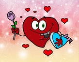 Dibujo Corazón con caja de bombones pintado por Tania230