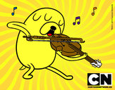 Dibujo Jake tocando el violín pintado por finncat
