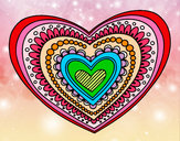 Dibujo Mandala corazón pintado por giselzalaz