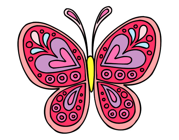 Dibujo Mandala mariposa pintado por felaine