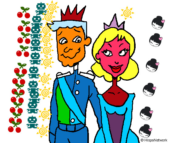 Dibujo Príncipe y princesa pintado por Lujitaa