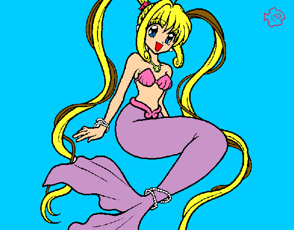 Dibujo Sirena con perlas pintado por lachic