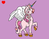 Dibujo Unicornio con alas pintado por giselzalaz