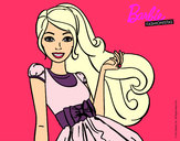 Dibujo Barbie con su vestido con lazo pintado por Camitini