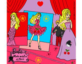 Dibujo Barbie, desfilando por la pasarela pintado por kathri