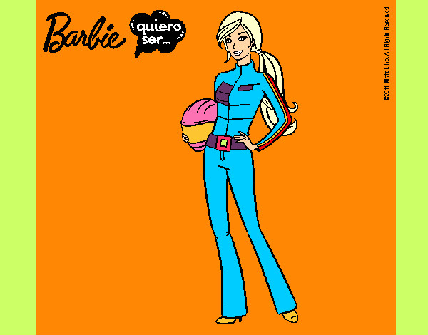 Dibujo Barbie piloto de motos pintado por Camitini
