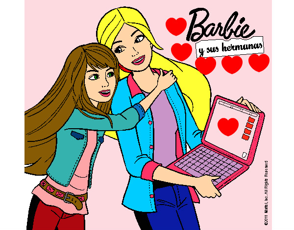 Dibujo El nuevo portátil de Barbie pintado por Camitini