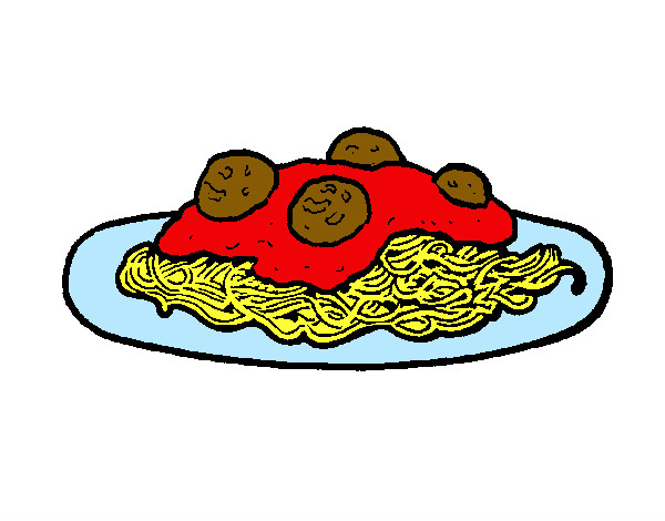 Dibujo Espaguetis con carne pintado por carla10