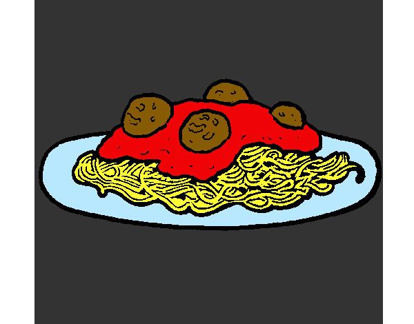 Dibujo Espaguetis con carne pintado por Manuela22