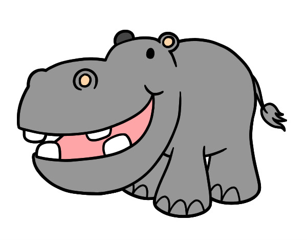 Dibujo Hipopótamo pequeño pintado por carolinaca