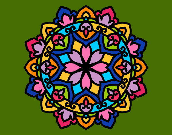 Dibujo Mandala celta pintado por blanca