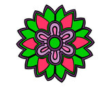 Dibujo Mándala con forma de flor weiss pintado por hildamarga
