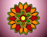 Dibujo Mándala con forma de flor weiss pintado por tolarosa