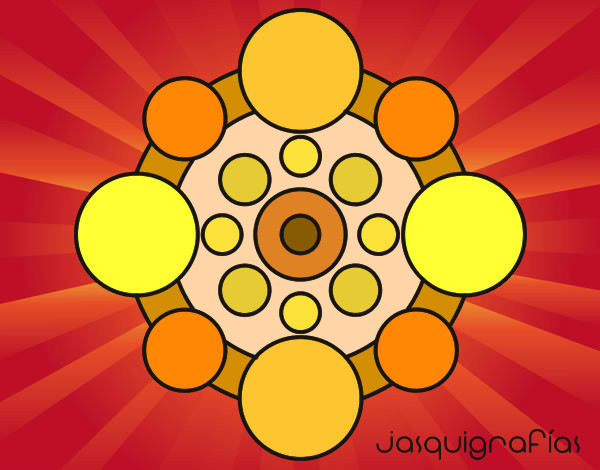 Dibujo Mandala con redondas pintado por estelitadd