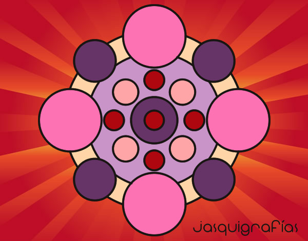 Dibujo Mandala con redondas pintado por tolarosa