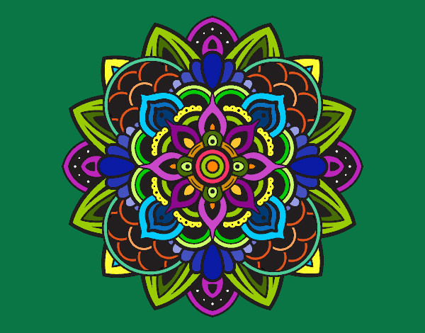 Dibujo Mandala decorativa pintado por blanca