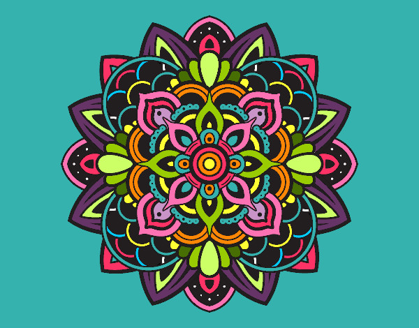 Dibujo Mandala decorativa pintado por blanca