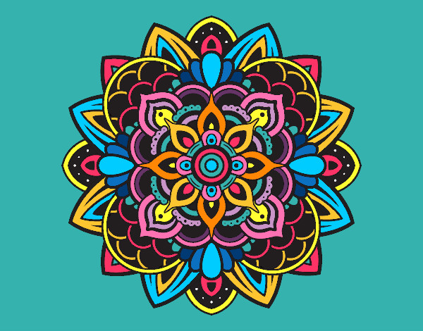 Dibujo Mandala decorativa pintado por blanca