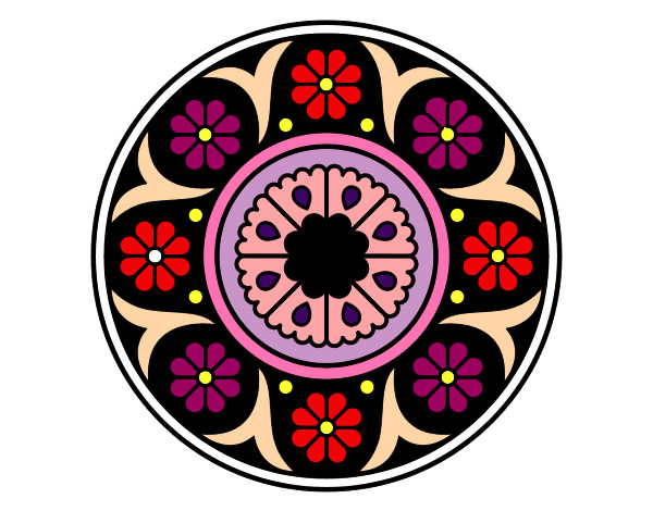 Dibujo Mandala flor pintado por estelitadd
