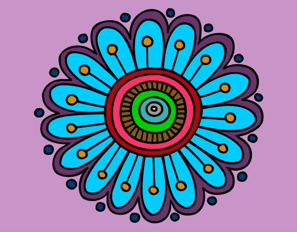 Dibujo Mandala margarita pintado por sherazades