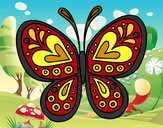 Dibujo Mandala mariposa pintado por hildamarga