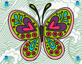 Dibujo Mandala mariposa pintado por murielita