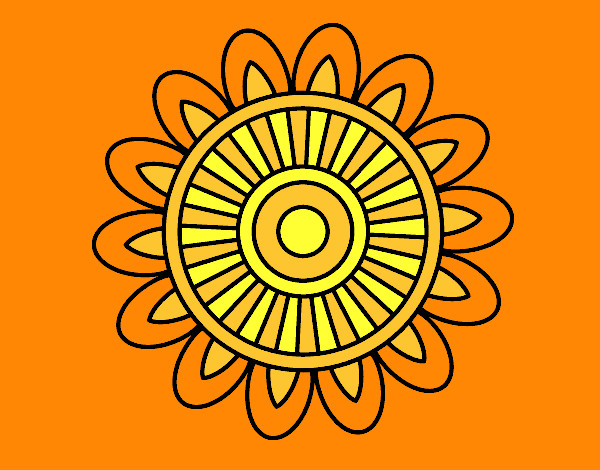 Dibujo Mandala solar pintado por anagp