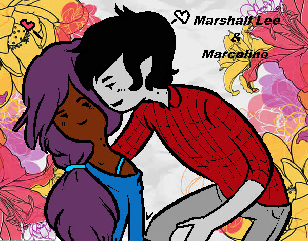 Dibujo Marshall Lee y Marceline pintado por MarcoFenix