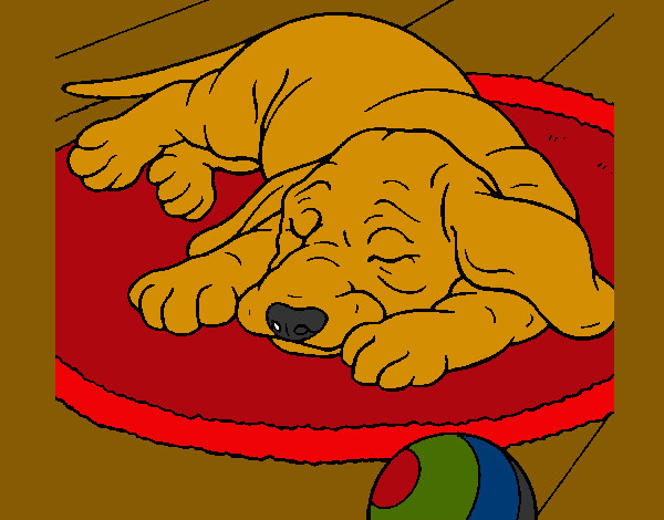 Dibujo Perro durmiendo pintado por santun