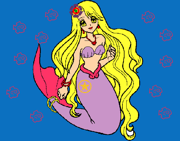 Dibujo Sirenita pintado por rositapop