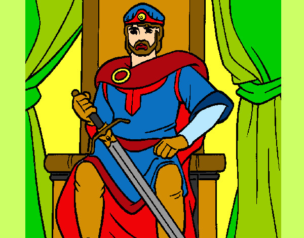 Dibujo Caballero rey pintado por HUERTAS