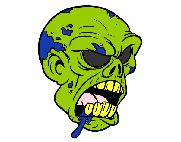 Dibujo Cabeza de zombi pintado por pattdelat