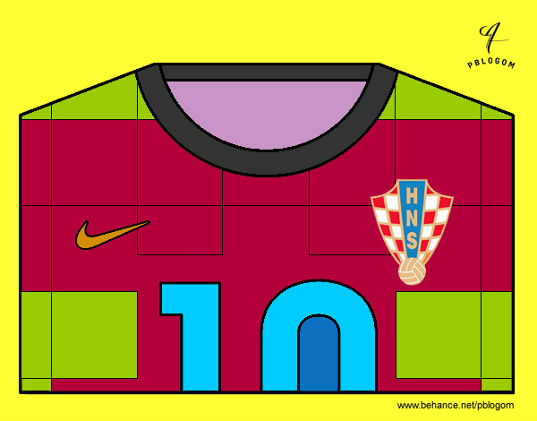 Dibujo Camiseta del mundial de fútbol 2014 de Croacia pintado por Patri12
