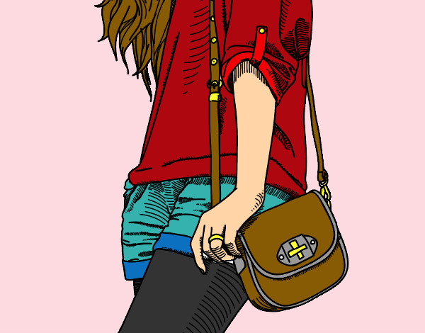 Dibujo Chica con bolso pintado por Guerreralm