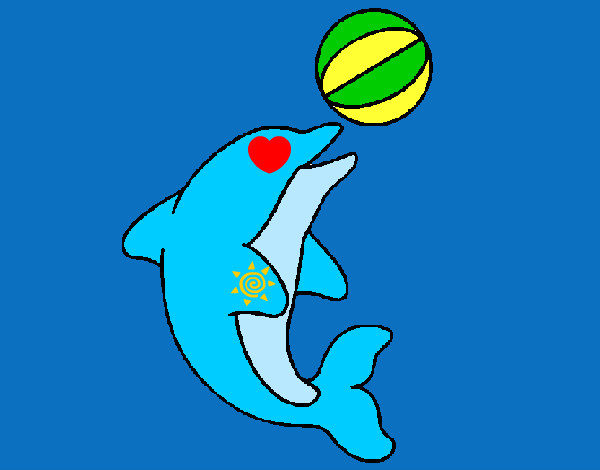 delfin enamorado de una pelota